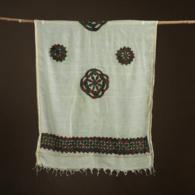 Kota Doria Cotton Barmer Applique Work Dupatta with Zari Border 14