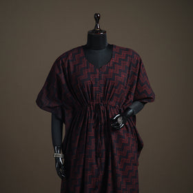 Akola Hand Block Print Natural Dyed Cotton Kaftan (Long) 198