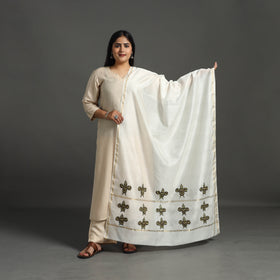 White - original gond handpainted handloom chanderi silk