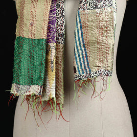 Bengal Kantha Handwork Patchwork Reversible Silk Stole 269
