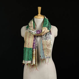 Bengal Kantha Handwork Patchwork Reversible Silk Stole 269