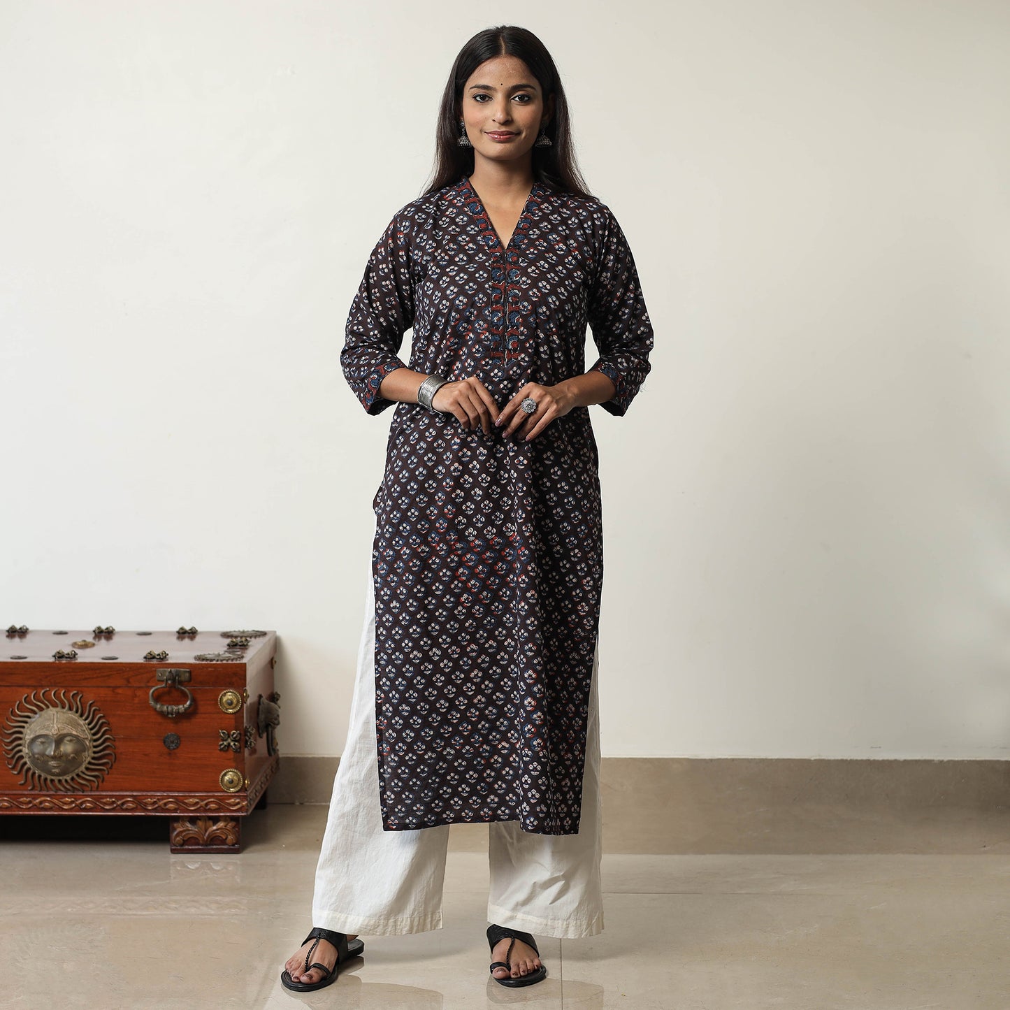 Jahota Block Printed Cotton Straight Kurta 10