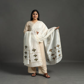 White - original gond handpainted handloom chanderi silk