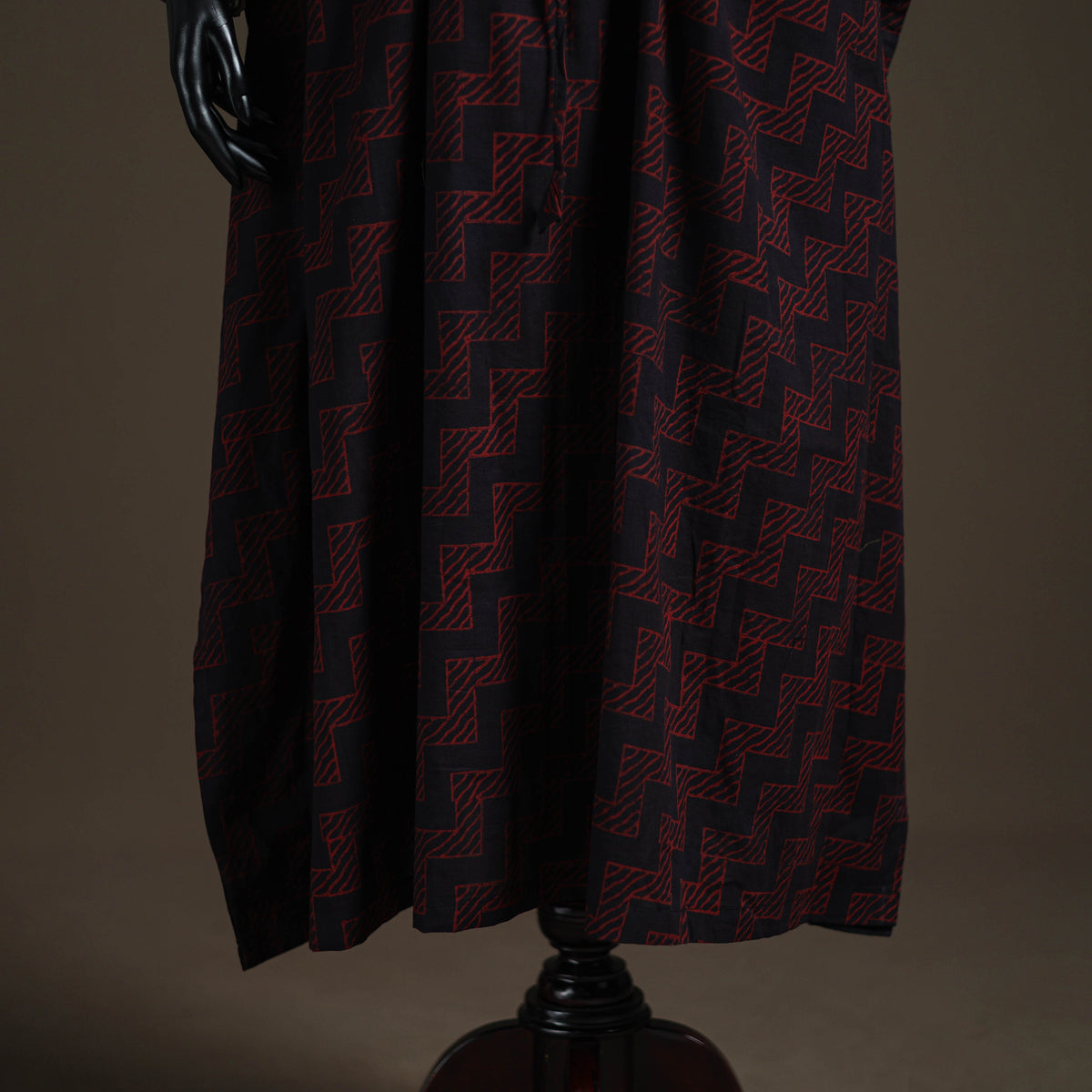Akola Hand Block Print Natural Dyed Cotton Kaftan (Long) 198