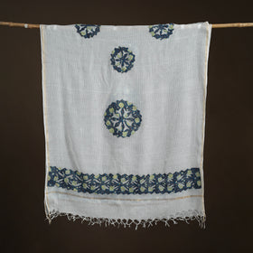 Kota Doria Cotton Barmer Applique Work Dupatta with Zari Border 11