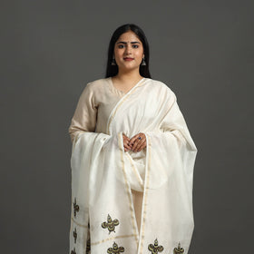 White - original gond handpainted handloom chanderi silk