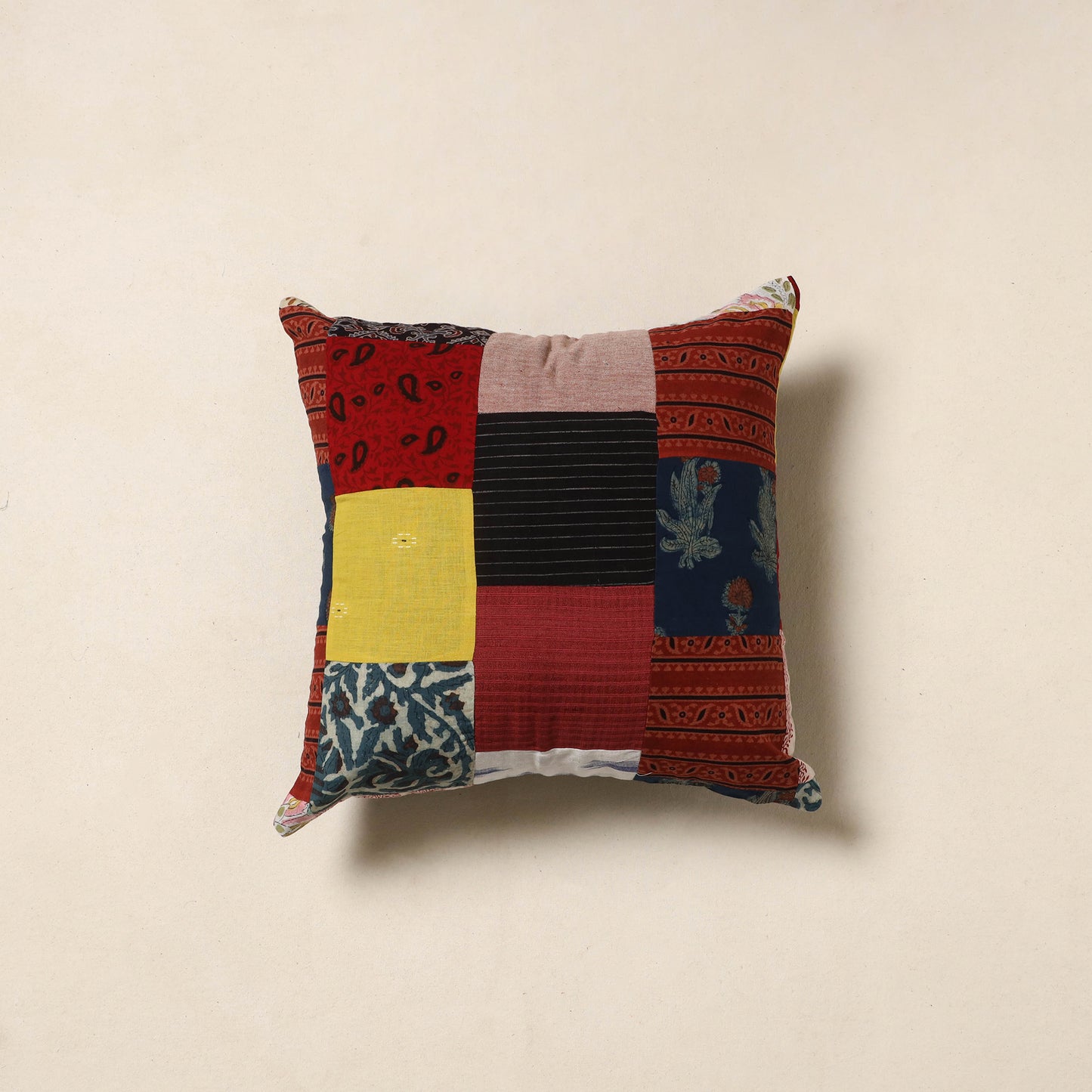 Multicolor - handcrafted cotton patchwork cushion cover 30
