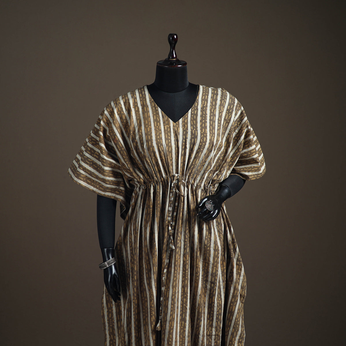 Akola Hand Block Print Natural Dyed Cotton Kaftan (Long) 199