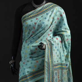 Bengal Kantha Hand Embroidery Silk Cotton Chapa Work Saree 107