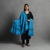 Blue - Kumaun Handwoven Pure Merino Wool Shawl for Women 82