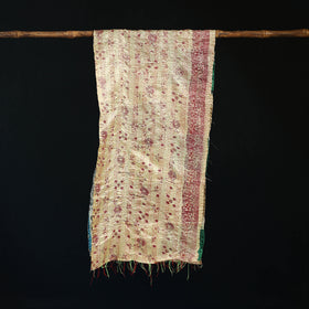 Bengal Kantha Handwork Patchwork Reversible Silk Stole 269