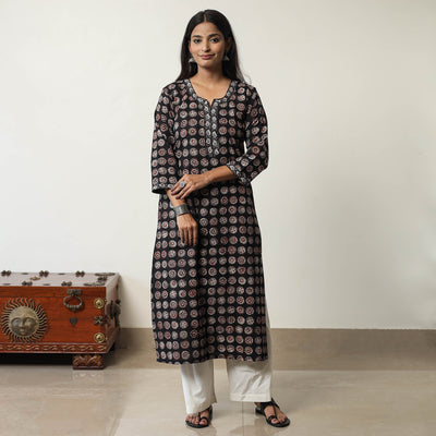 Jahota Block Printed Cotton Straight Kurta 15