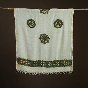 Kota Doria Cotton Barmer Applique Work Dupatta with Zari Border 06
