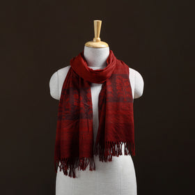 Handwoven Merino Wool Natural Dyed Bagh Hand Block Print Stole 02