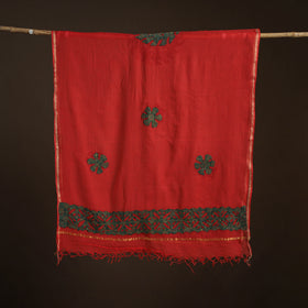 Kota Doria Cotton Barmer Applique Work Dupatta with Zari Border 05
