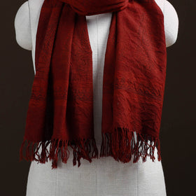 Handwoven Merino Wool Natural Dyed Bagh Hand Block Print Stole 01