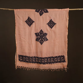 Kota Doria Cotton Barmer Applique Work Dupatta with Zari Border 04