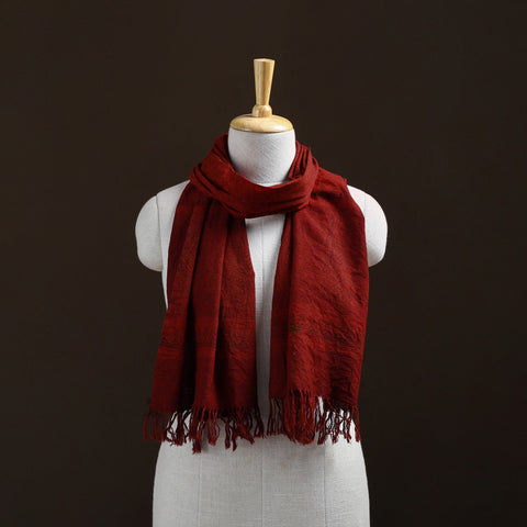 Handwoven Merino Wool Natural Dyed Bagh Hand Block Print Stole 01