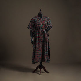 Akola Hand Block Print Natural Dyed Cotton Kaftan (Long) 201