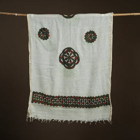 Kota Doria Cotton Barmer Applique Work Dupatta with Zari Border 03