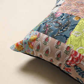 Multicolor - handcrafted cotton patchwork cushion cover 33