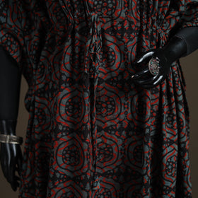 Akola Hand Block Print Natural Dyed Cotton Kaftan (Long) 201