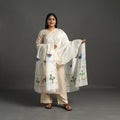 White - original gond handpainted handloom chanderi silk