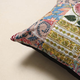 Multicolor - handcrafted cotton patchwork cushion cover 34