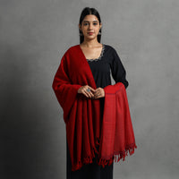 Red - Kumaun Handwoven Pure Merino Wool Shawl for Women 86