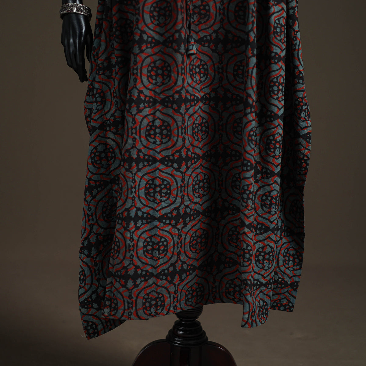 Akola Hand Block Print Natural Dyed Cotton Kaftan (Long) 201