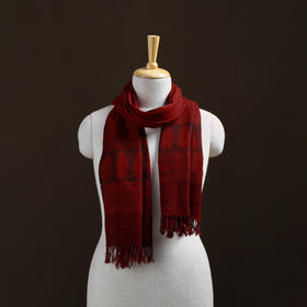Handwoven Merino Wool Natural Dyed Bagh Hand Block Print Stole 05