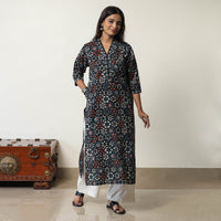 Multicolor - Jahota Block Printed Cotton Straight Kurta 09