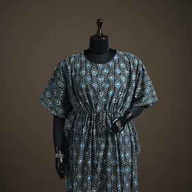 Akola Hand Block Print Natural Dyed Cotton Kaftan (Long) 202
