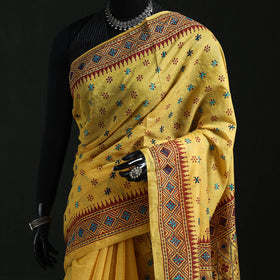 Bengal Kantha Hand Embroidery Silk Cotton Chapa Work Saree 109