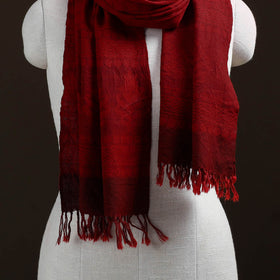 Handwoven Merino Wool Natural Dyed Bagh Hand Block Print Stole 08