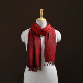 Handwoven Merino Wool Natural Dyed Bagh Hand Block Print Stole 09