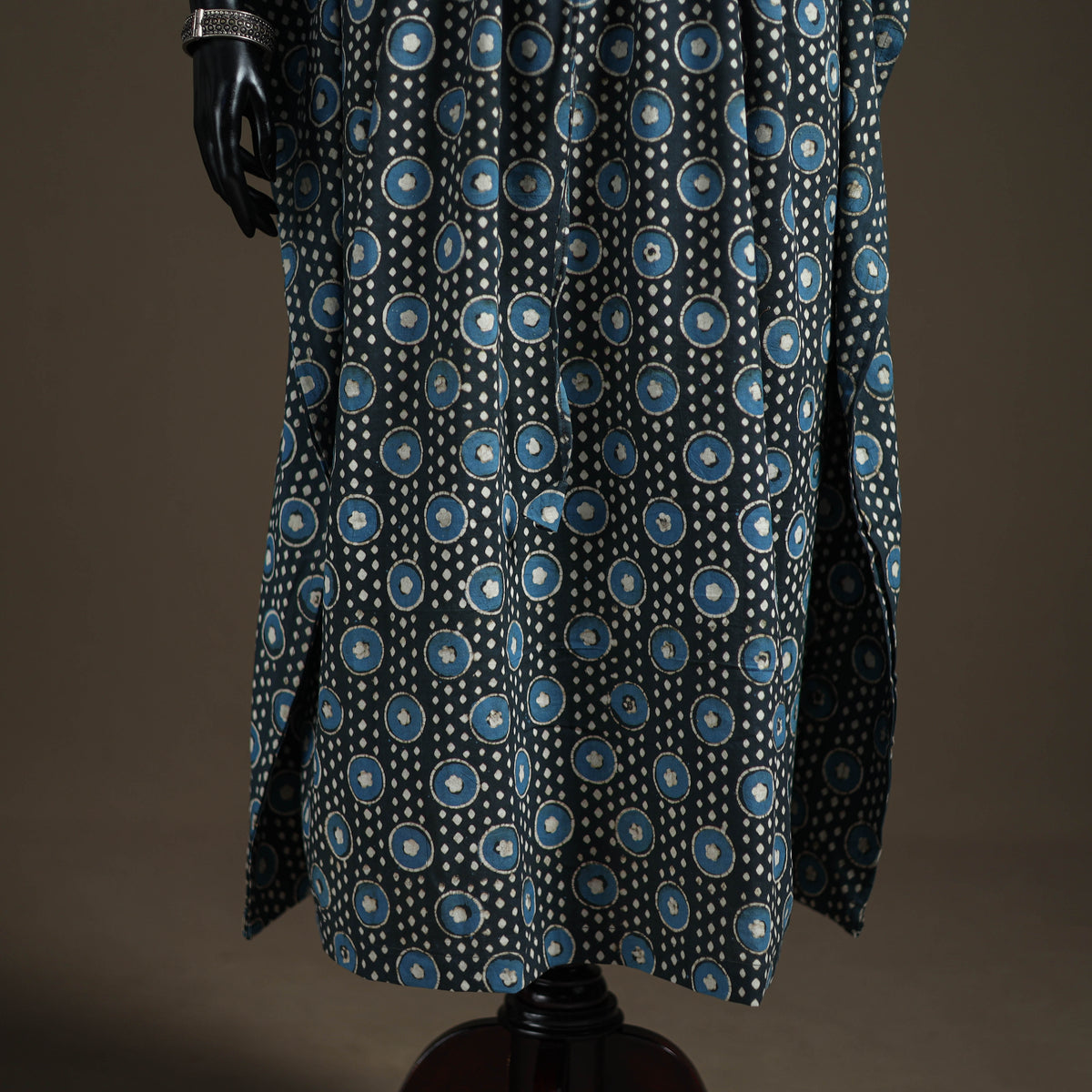 Akola Hand Block Print Natural Dyed Cotton Kaftan (Long) 202