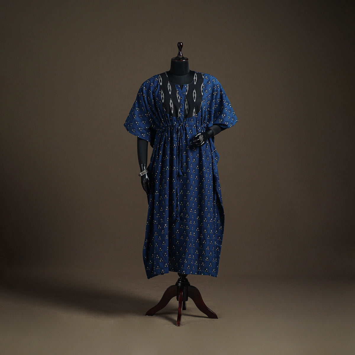 Akola Hand Block Print Natural Dyed Cotton Kaftan (Long) 203