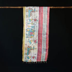 Bengal Kantha Handwork Patchwork Reversible Silk Stole 251
