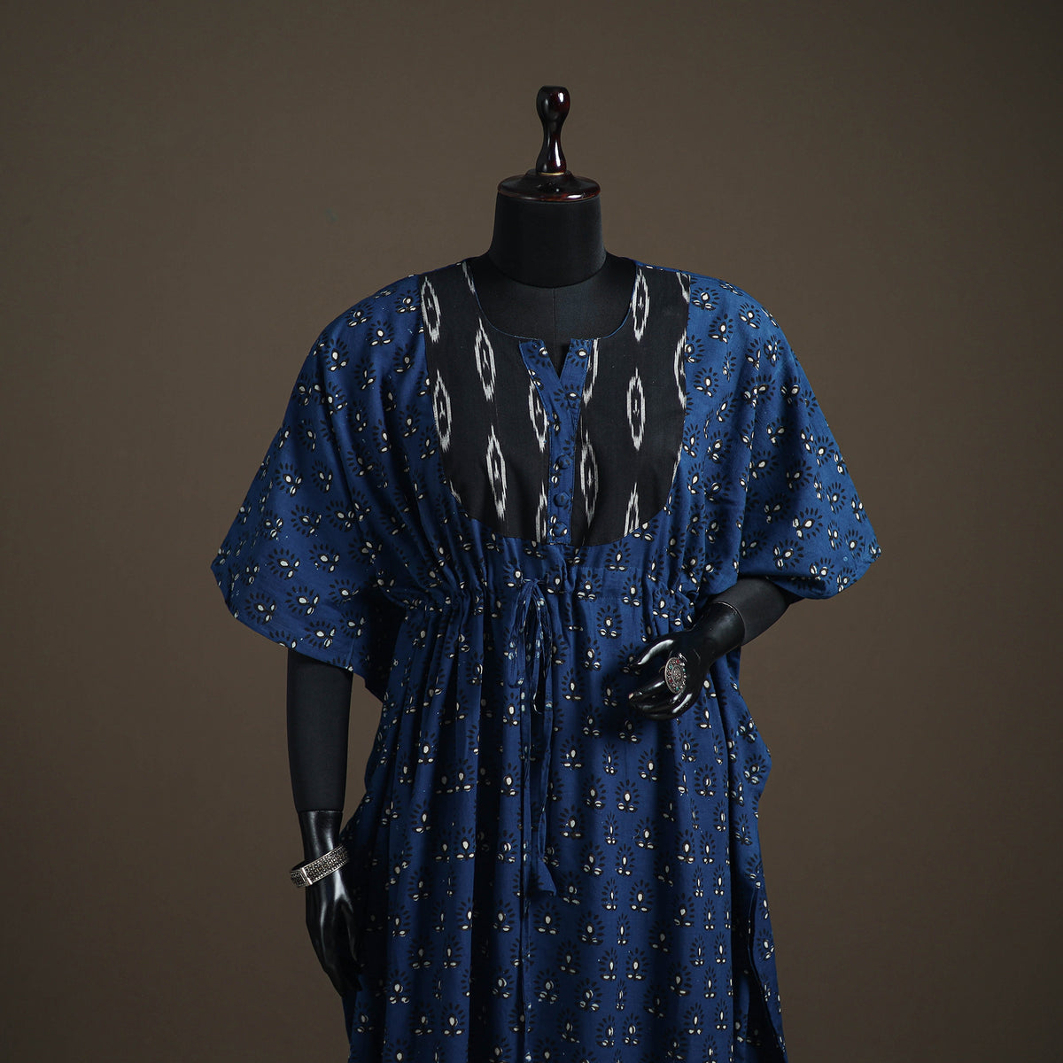 Akola Hand Block Print Natural Dyed Cotton Kaftan (Long) 203