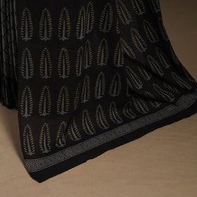 Black - mul cotton hand bagru saree 07 - handcrafted