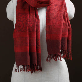 Handwoven Merino Wool Natural Dyed Bagh Hand Block Print Stole 13