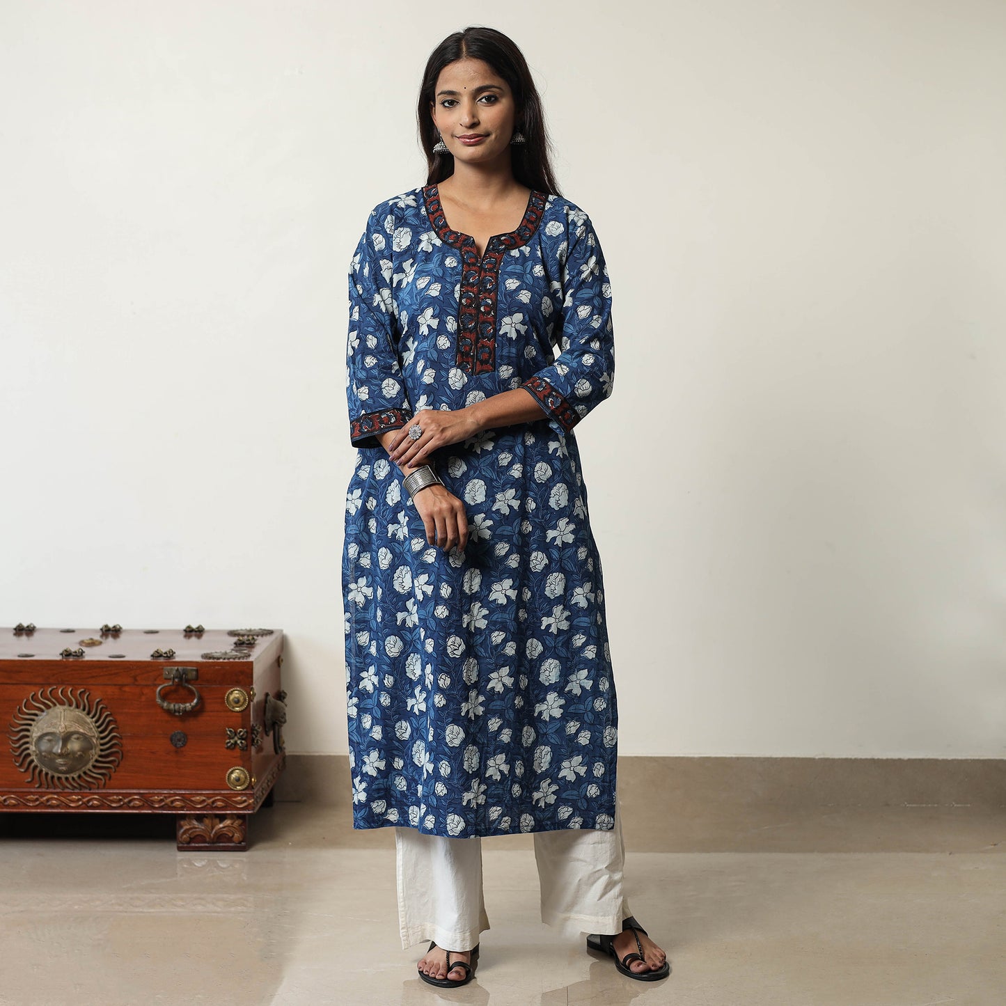 Jahota Block Printed Cotton Straight Kurta 14