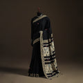 Ajrakh Hand Block Print Tagai & Mirror Patchwork Pure Mul Cotton Saree 02