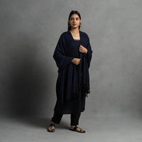 Black - Kumaun Handwoven Pure Merino Wool Shawl for Women 83