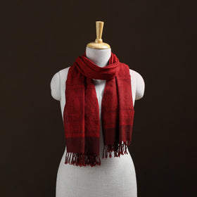 Handwoven Merino Wool Natural Dyed Bagh Hand Block Print Stole 16