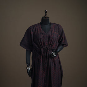 Akola Hand Block Print Natural Dyed Cotton Kaftan (Long) 204