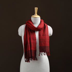Handwoven Merino Wool Natural Dyed Bagh Hand Block Print Stole 18