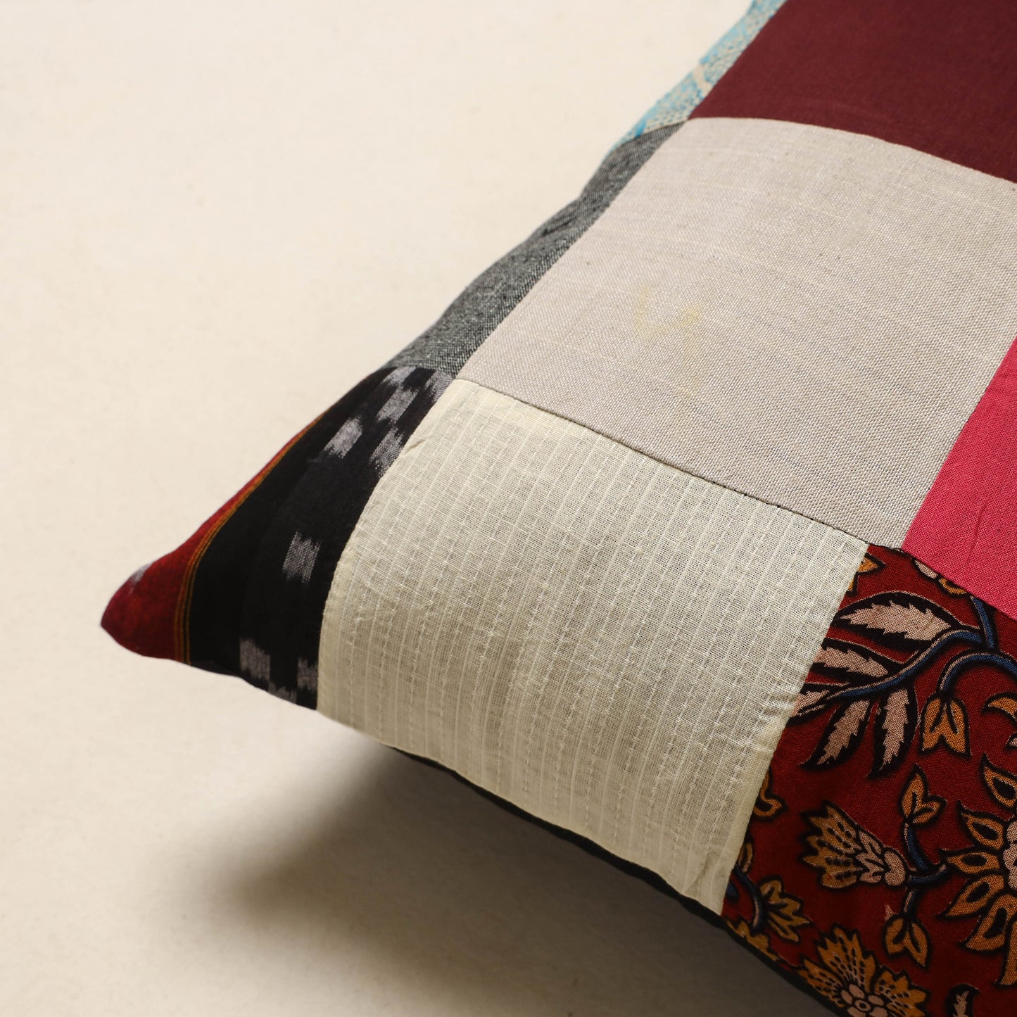 Multicolor - handcrafted cotton patchwork cushion cover 39