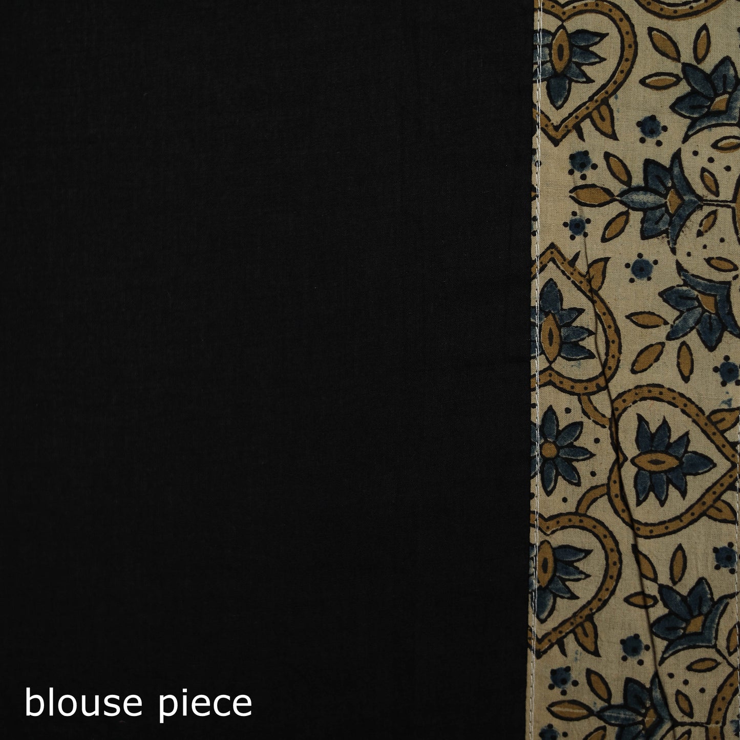 Ajrakh Hand Block Print Tagai & Mirror Patchwork Pure Mul Cotton Saree 02